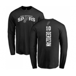 NBA Nike San Antonio Spurs #10 DeMar DeRozan Black Backer Long Sleeve T-Shirt