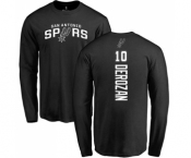 NBA Nike San Antonio Spurs #10 DeMar DeRozan Black Backer Long Sleeve T-Shirt