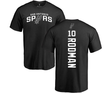 NBA Nike San Antonio Spurs #10 Dennis Rodman Black Backer T-Shirt