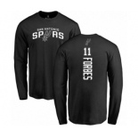 NBA Nike San Antonio Spurs #11 Bryn Forbes Black Backer Long Sleeve T-Shirt