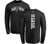 NBA Nike San Antonio Spurs #16 Pau Gasol Black Backer Long Sleeve T-Shirt