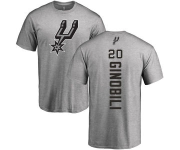 NBA Nike San Antonio Spurs #20 Manu Ginobili Ash Backer T-Shirt