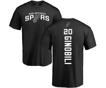 NBA Nike San Antonio Spurs #20 Manu Ginobili Black Backer T-Shirt