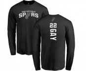 NBA Nike San Antonio Spurs #22 Rudy Gay Black Backer Long Sleeve T-Shirt