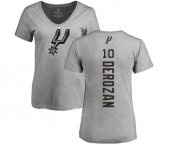 NBA Women's Nike San Antonio Spurs #10 DeMar DeRozan Ash Backer T-Shirt