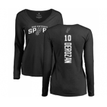 NBA Women's Nike San Antonio Spurs #10 DeMar DeRozan Black Backer Long Sleeve T-Shirt