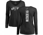 NBA Women's Nike San Antonio Spurs #10 DeMar DeRozan Black Backer Long Sleeve T-Shirt