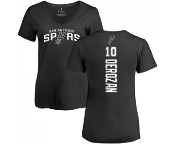 NBA Women's Nike San Antonio Spurs #10 DeMar DeRozan Black Backer T-Shirt