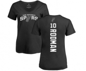 NBA Women's Nike San Antonio Spurs #10 Dennis Rodman Black Backer T-Shirt