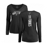 NBA Women's Nike San Antonio Spurs #11 Bryn Forbes Black Backer Long Sleeve T-Shirt