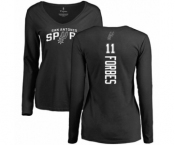 NBA Women's Nike San Antonio Spurs #11 Bryn Forbes Black Backer Long Sleeve T-Shirt