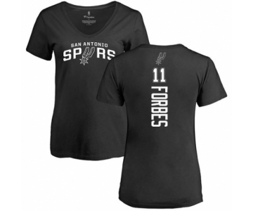 NBA Women's Nike San Antonio Spurs #11 Bryn Forbes Black Backer T-Shirt