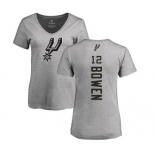 NBA Women's Nike San Antonio Spurs #12 Bruce Bowen Ash Backer T-Shirt