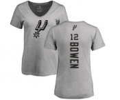 NBA Women's Nike San Antonio Spurs #12 Bruce Bowen Ash Backer T-Shirt