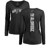 NBA Women's Nike San Antonio Spurs #12 LaMarcus Aldridge Black Backer Long Sleeve T-Shirt