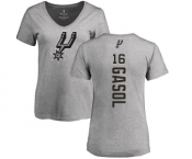 NBA Women's Nike San Antonio Spurs #16 Pau Gasol Ash Backer T-Shirt