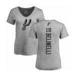 NBA Women's Nike San Antonio Spurs #18 Marco Belinelli Ash Backer T-Shirt