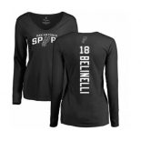 NBA Women's Nike San Antonio Spurs #18 Marco Belinelli Black Backer Long Sleeve T-Shirt