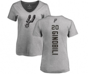 NBA Women's Nike San Antonio Spurs #20 Manu Ginobili Ash Backer T-Shirt