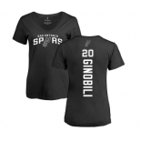 NBA Women's Nike San Antonio Spurs #20 Manu Ginobili Black Backer T-Shirt