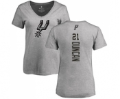 NBA Women's Nike San Antonio Spurs #21 Tim Duncan Ash Backer T-Shirt