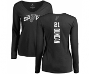 NBA Women's Nike San Antonio Spurs #21 Tim Duncan Black Backer Long Sleeve T-Shirt