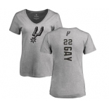 NBA Women's Nike San Antonio Spurs #22 Rudy Gay Ash Backer T-Shirt