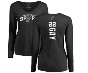 NBA Women's Nike San Antonio Spurs #22 Rudy Gay Black Backer Long Sleeve T-Shirt