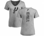 NBA Women's Nike San Antonio Spurs #25 Jakob Poeltl Ash Backer T-Shirt