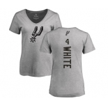 NBA Women's Nike San Antonio Spurs #4 Derrick White Ash Backer T-Shirt