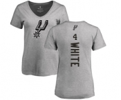 NBA Women's Nike San Antonio Spurs #4 Derrick White Ash Backer T-Shirt