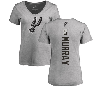 NBA Women's Nike San Antonio Spurs #5 Dejounte Murray Ash Backer T-Shirt