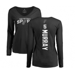 NBA Women's Nike San Antonio Spurs #5 Dejounte Murray Black Backer Long Sleeve T-Shirt