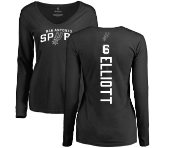 NBA Women's Nike San Antonio Spurs #6 Sean Elliott Black Backer Long Sleeve T-Shirt