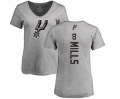 NBA Women's Nike San Antonio Spurs #8 Patty Mills Ash Backer T-Shirt