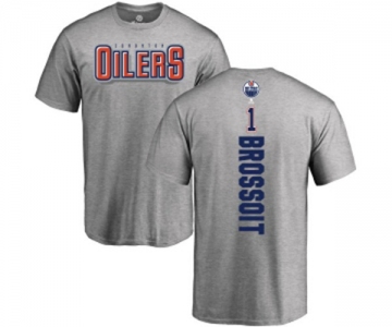 NHL Adidas Edmonton Oilers #1 Laurent Brossoit Ash Backer T-Shirt