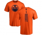 NHL Adidas Edmonton Oilers #1 Laurent Brossoit Orange One Color Backer T-Shirt