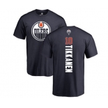 NHL Adidas Edmonton Oilers #10 Esa Tikkanen Navy Blue Backer T-Shirt