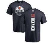 NHL Adidas Edmonton Oilers #10 Esa Tikkanen Navy Blue Backer T-Shirt