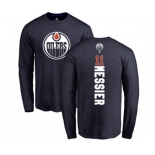 NHL Adidas Edmonton Oilers #11 Mark Messier Navy Blue Backer Long Sleeve T-Shirt