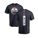 NHL Adidas Edmonton Oilers #11 Mark Messier Navy Blue Backer T-Shirt