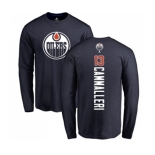 NHL Adidas Edmonton Oilers #13 Mike Cammalleri Navy Blue Backer Long Sleeve T-Shirt