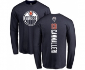 NHL Adidas Edmonton Oilers #13 Mike Cammalleri Navy Blue Backer Long Sleeve T-Shirt