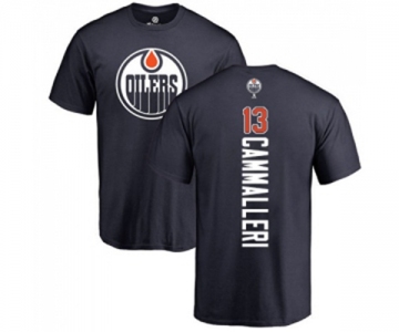 NHL Adidas Edmonton Oilers #13 Mike Cammalleri Navy Blue Backer T-Shirt