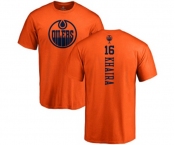 NHL Adidas Edmonton Oilers #16 Jujhar Khaira Orange One Color Backer T-Shirt