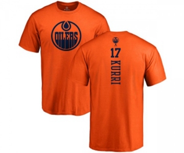 NHL Adidas Edmonton Oilers #17 Jari Kurri Orange One Color Backer T-Shirt