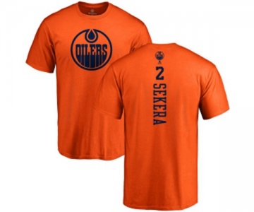 NHL Adidas Edmonton Oilers #2 Andrej Sekera Orange One Color Backer T-Shirt