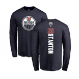 NHL Adidas Edmonton Oilers #20 Ryan Stanton Navy Blue Backer Long Sleeve T-Shirt