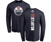 NHL Adidas Edmonton Oilers #20 Ryan Stanton Navy Blue Backer Long Sleeve T-Shirt