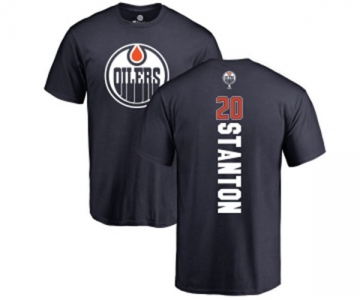 NHL Adidas Edmonton Oilers #20 Ryan Stanton Navy Blue Backer T-Shirt